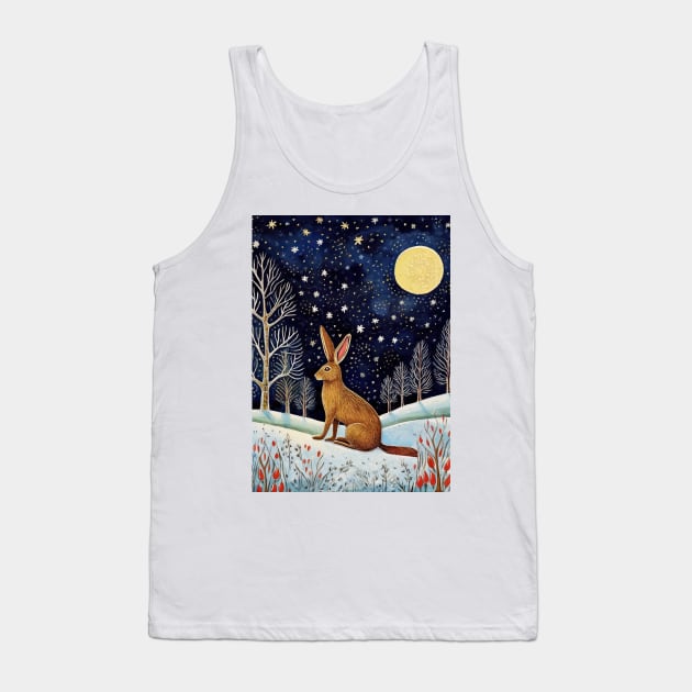 Moonlit Reverie: The Hare's Serenity Tank Top by thewandswant